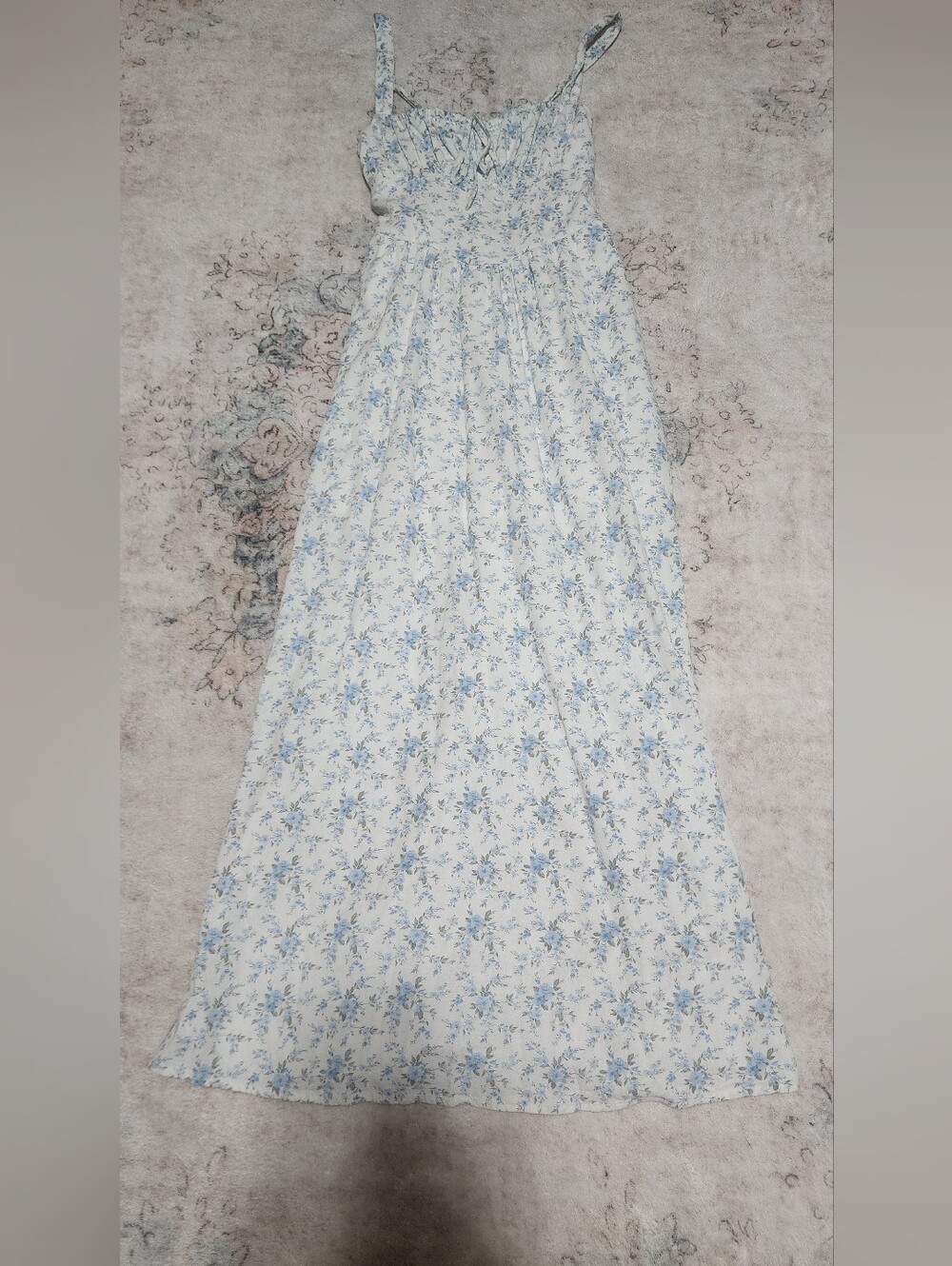 Cottagecore Floral Corset Maxi Dress